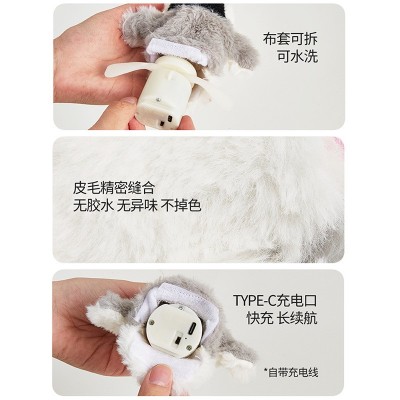 两只福狸逗猫玩具智能猫头鹰宠物猫企鹅电动猫咪自嗨发声猫薄荷图4