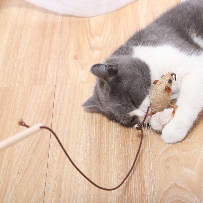 逗猫棒七件套礼盒磨牙猫玩具羽毛铃铛毛绒老鼠猫咪逗猫杆批发 2个图5