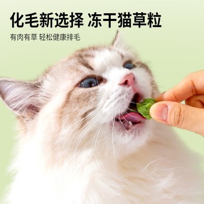 猫草粒冻干化毛球猫薄荷饼干化磨牙洁齿猫咪零食用品宠物零食批发 2罐图3