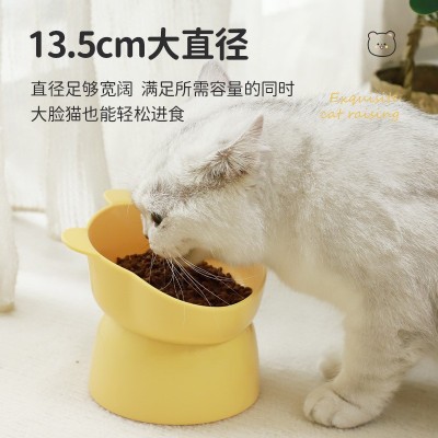 熊头高脚猫碗猫咪食盆成猫幼猫喂食饮水碗斜口护颈宠物碗猫碗批发图3