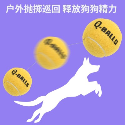 Qmonster狗狗玩具球四色网球宠物磨牙耐咬解闷泰迪金毛宠物训练球图3