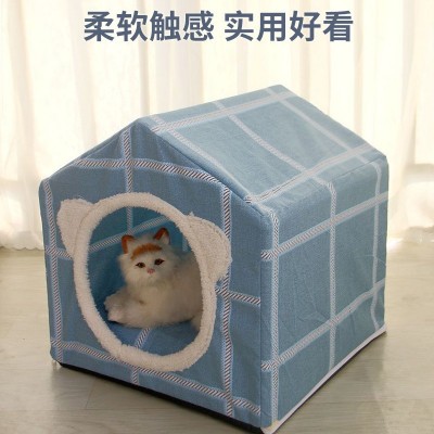 厂家现货批发猫窝可拆洗猫别墅保暖猫屋四季通用封闭式宠物房子图2