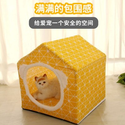 厂家现货批发猫窝可拆洗猫别墅保暖猫屋四季通用封闭式宠物房子图3