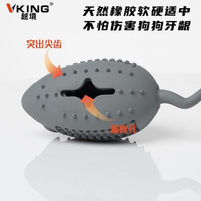 橡胶仿真老鼠漏食磨牙洁齿狗狗玩具咬不烂可解闷环保宠物玩具定制图3