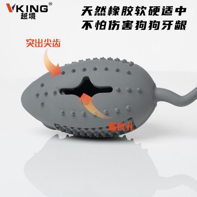 橡胶仿真老鼠漏食磨牙洁齿狗狗玩具咬不烂可解闷环保宠物玩具定制图2