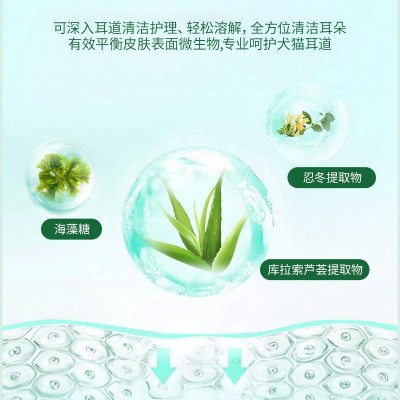 猫咪耳道护理宠物滴耳液60ml 狗狗洗耳水洁耳液定制宠物洗耳液oem图3
