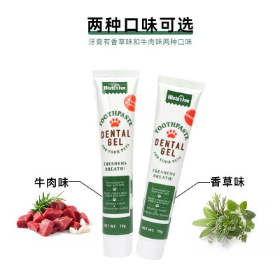 宠物牙膏狗狗牙膏犬口腔清洁用品猫牙膏牛肉味香草味狗牙膏批发图2
